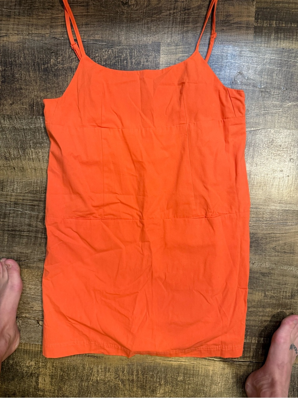 HYFVE orange Spaghetti Strap Mini Dress